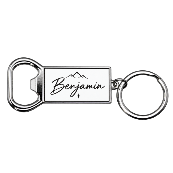Porte-clés décapsuleur métal personnalisable par sublimation