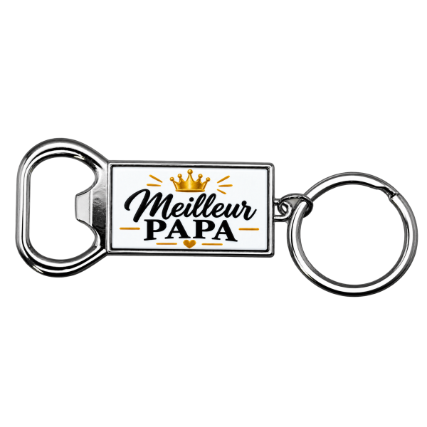 Porte-clés décapsuleur métal personnalisable par sublimation