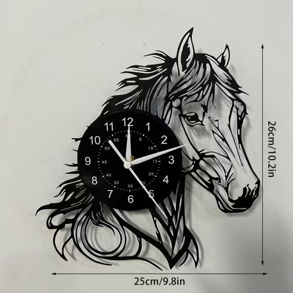 Horloge murale vintage vinyle animaux | Décoration originale