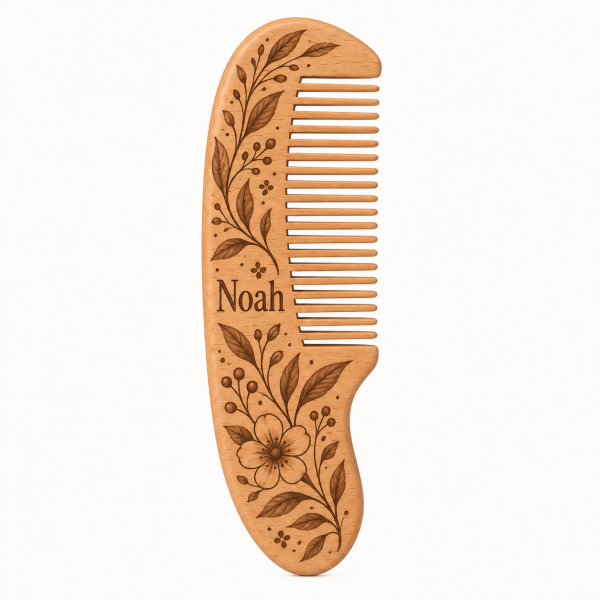 Peigne en bois naturel mère et bébé | Accessoire cheveux