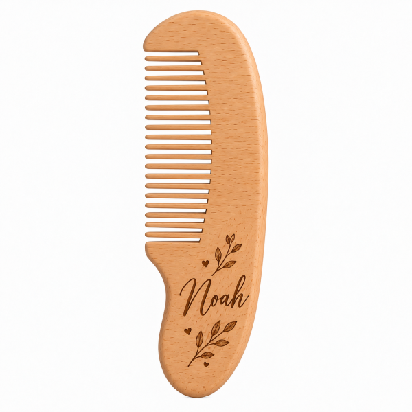 Peigne en bois naturel mère et bébé | Accessoire cheveux