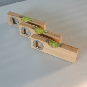 Ouvre-bouteille bambou avec niveau à bulle 2-en-1 | Lot