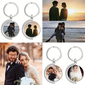 Porte-clés métal rotatif double face personnalisable | Transfert thermique
