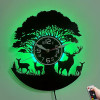 Horloge murale LED vinyle renne & art animalier | 7 couleurs
