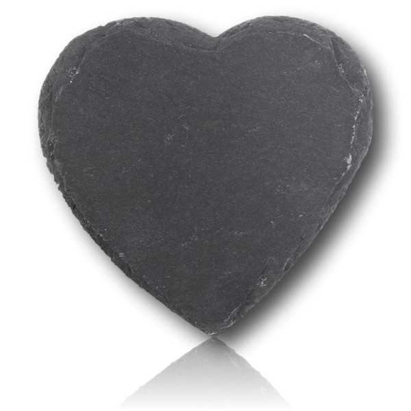 Sous-verre en Ardoise en Forme de Cœur 10 cm |Personnalisation Gravure