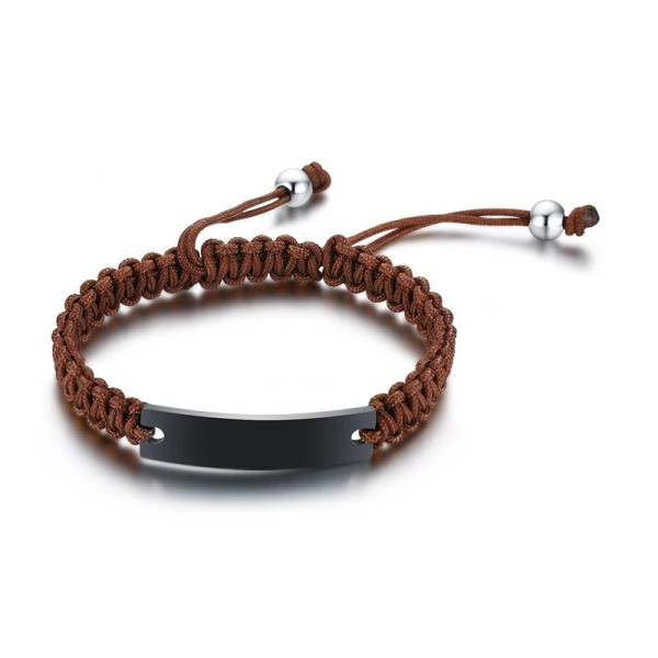 Bracelet à corde marron personnalisable - Élégant et Unique.