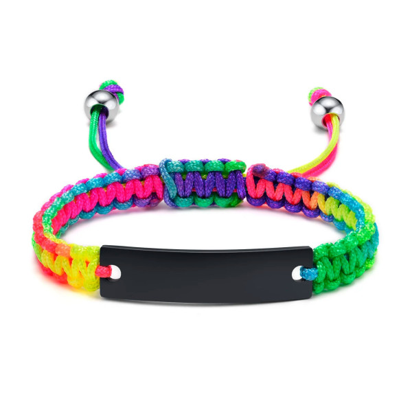 Bracelet à corde multicolore personnalisable - Coloré et Unique.