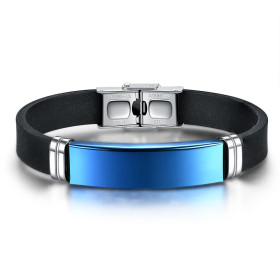 Bracelet de sport bleu en silicone personnalisable.