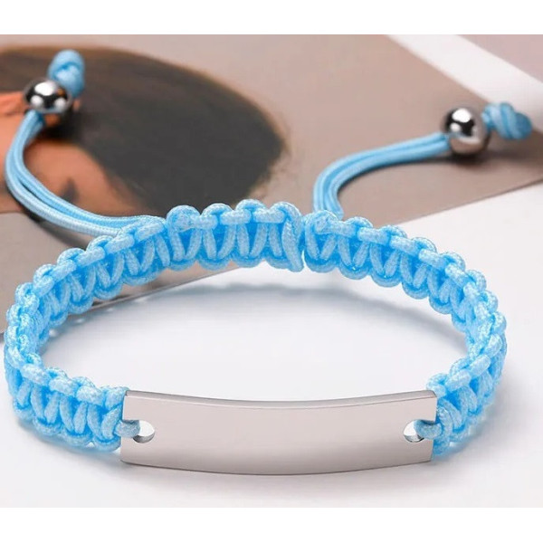 Bracelet à corde bleu personnalisable - Élégant et Unique.