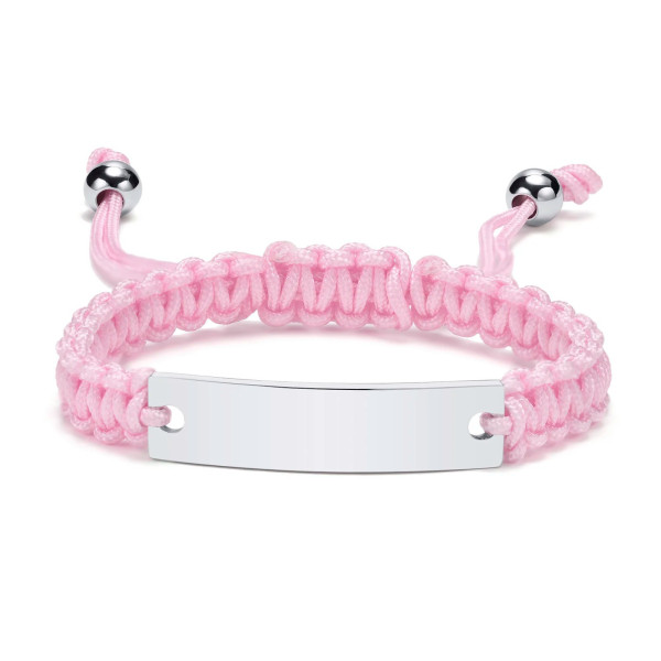 Bracelet à corde rose personnalisable - Élégant et Unique.
