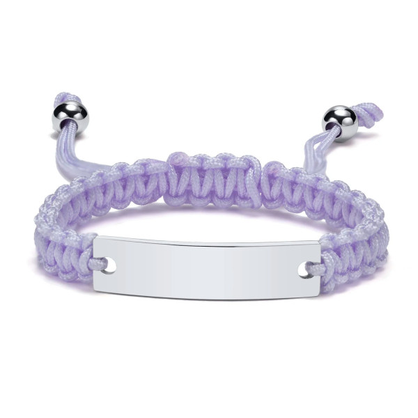 Bracelet à corde violet personnalisable - Élégant et Unique.