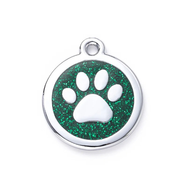 Médaille pour animaux de compagnie vert argent.