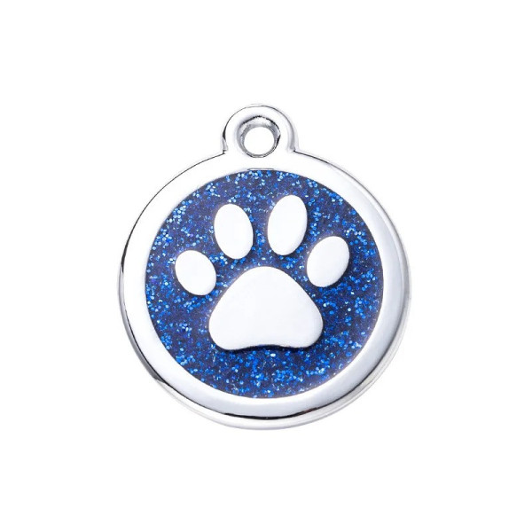 Médaille pour animaux de compagnie bleu argent.