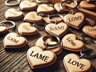 Porte-Clés Cœur en Bois à Graver : Un Cadeau Unique et Personnalisé