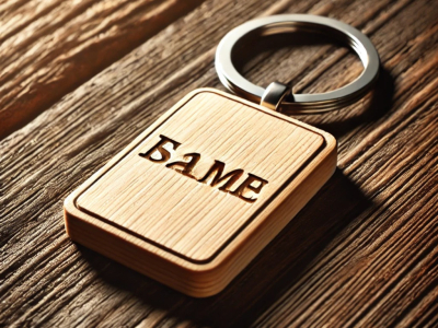 Porte-Clés en Bois Rectangulaire Personnalisable : Élégance et Originalité à Por